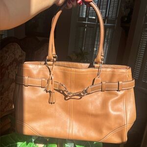 Coach Brown Leather Hampton Tote Bag